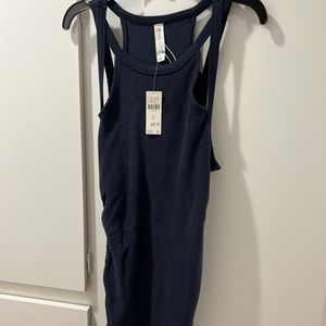 NWT Anthropologie Navy Ruched Dress